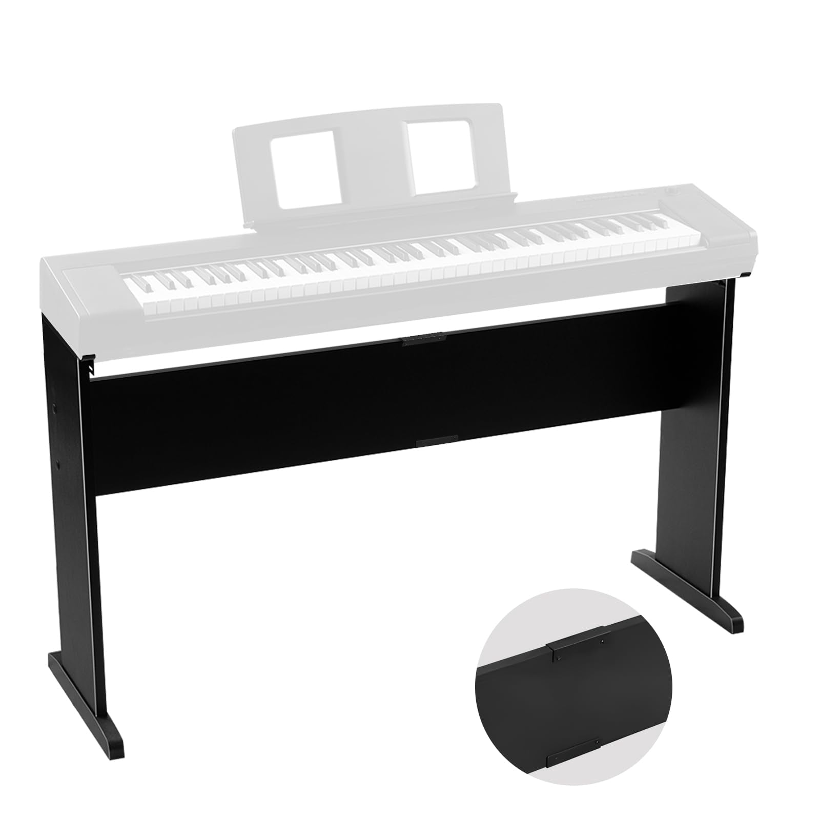 Universal Wooden Stand For Digital Pianos  Reinforced Edition Adjustable Width Piano Rack-sturdy Non-slip Scratch-resistant Design Compatible With Multiple Keyboards
