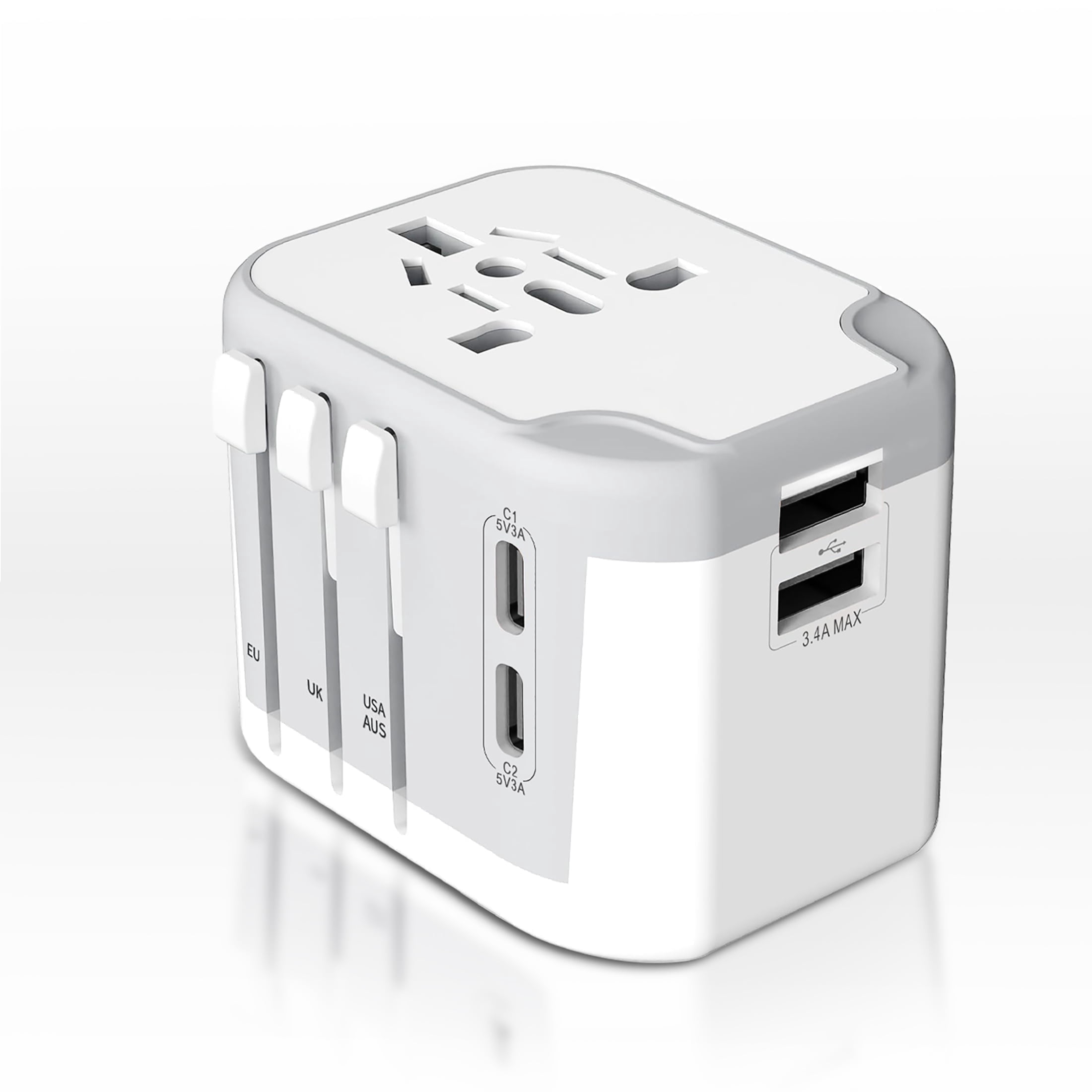 Universal Worldwide Travel Adapter , with 3A Smart Power and USB A&USB ...