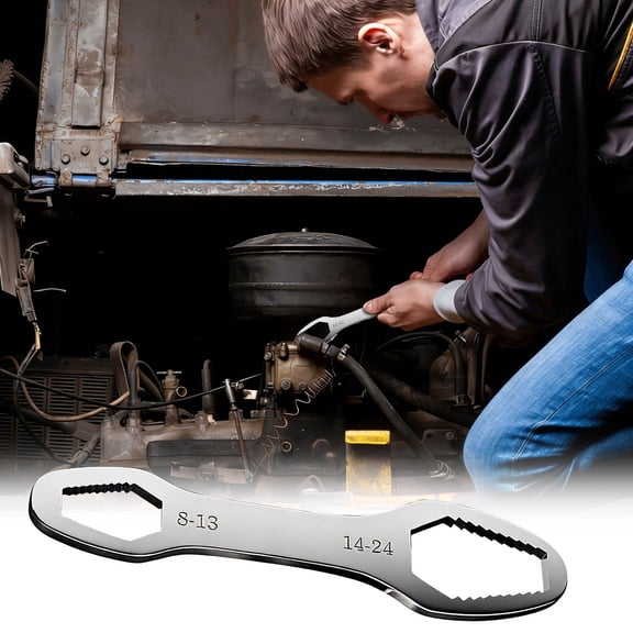 Universal Wrench Set,8-24mm Multi-Function Crescent Wrench Home Improvement Car Repair.Self-Tightening Double-Ended Adjustable Chrome Vanadium Steel,Ideal Outdoor Riding Automotive Maintenance.