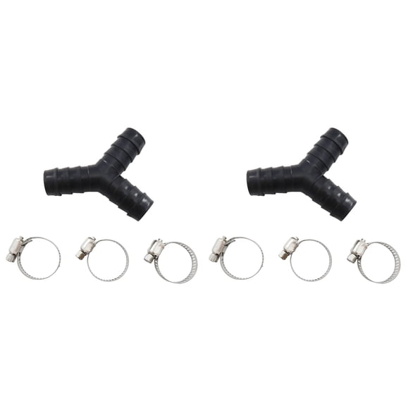 Universal Y-Shaped Drain Hose Splitter - Dual Pack Washing Machine Adapter with Secure Clamps, 3-Way Connector for Simultaneous Drain Pipe Connections, Durable Plumbing Solution