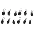 thumbnail image 1 of Universal Zipper Head Replacement Set 12Pcs Fixer Pull Sliders for DIY Jackets Coats Jeans Bags Silver, 1 of 8