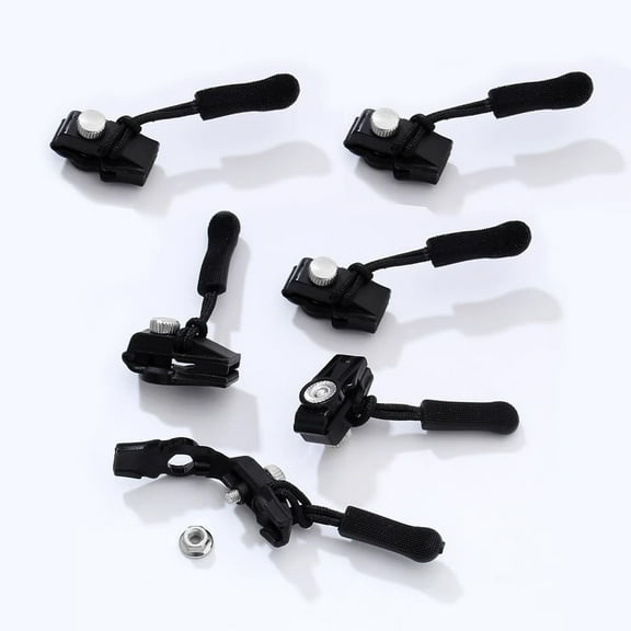 Universal Zipper Repair Kit - 6-Piece Set for Jackets, Bags, Luggage, Tents, No Tools or Sewing Required, Includes Small, Medium, Large Zipper Pulls & Clips