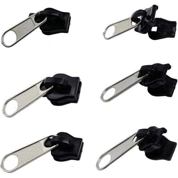 Universal Zipper Repair Kit Open and Close Type for Jackets, Backpacks, Tents and Luggage, 6 Set
