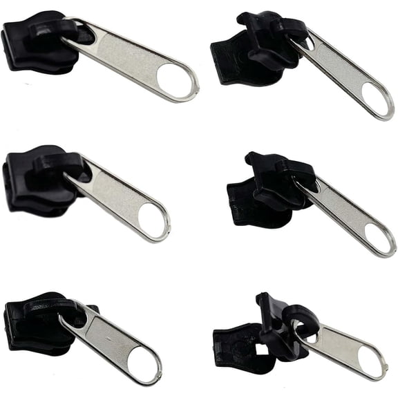 Universal Zipper Repair Kit Replacement Slider and Teeth for Backpacks Jackets 6 Pack