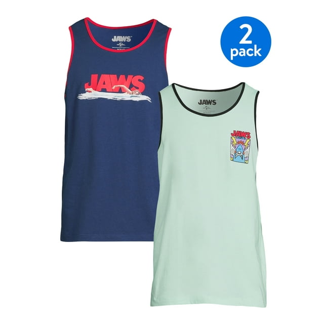 Universal by Jaws Sleeveless Graphic Print Tank Top (Men's or Men's Big & Tall) 2 Pack