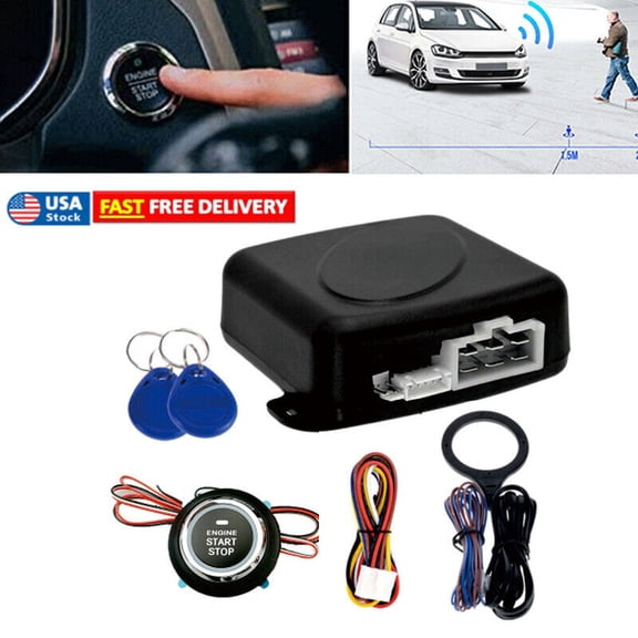 Universal ignition switch 12V engine start button keyless entry starter kit-