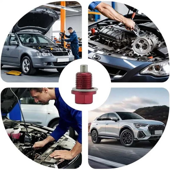 Universal model Car oil drain plug Magnetic Oil Drain Plug Magnetic Sump Drain Nut Oil Drain Bolt (M14x1.5, Red)