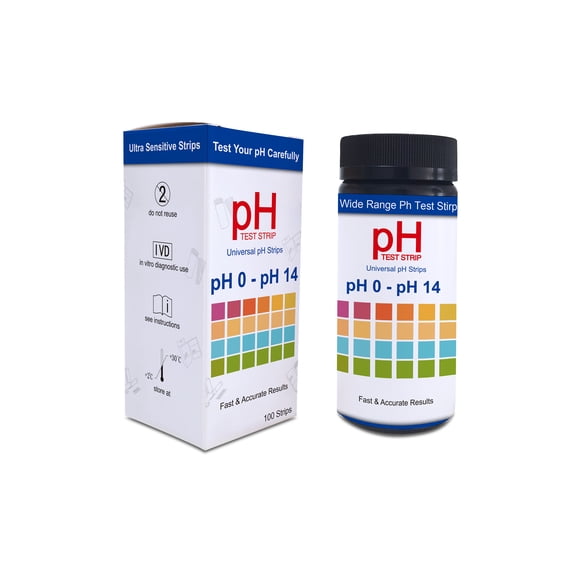 Universal pH Test Strips 0-14, Quick Reliable pH Testing Kit for Food, Soap Making & Kombucha, 100ct Litmus Paper pH Test Strips for Liquids, Drinking Water, Aquarium, Pool, Hot Tub, Spa