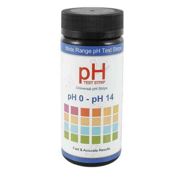 Universal pH Test Strips 0 to 14 Range for Water Soil Saliva and Laboratory Applications 100 Strips Plastic Bottle