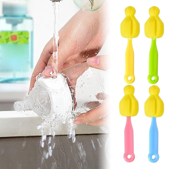Universal pacifier brush, baby bottle brush, four-color version,Oven inner wall stain brushing,Cleaning brush,Carbon steel
