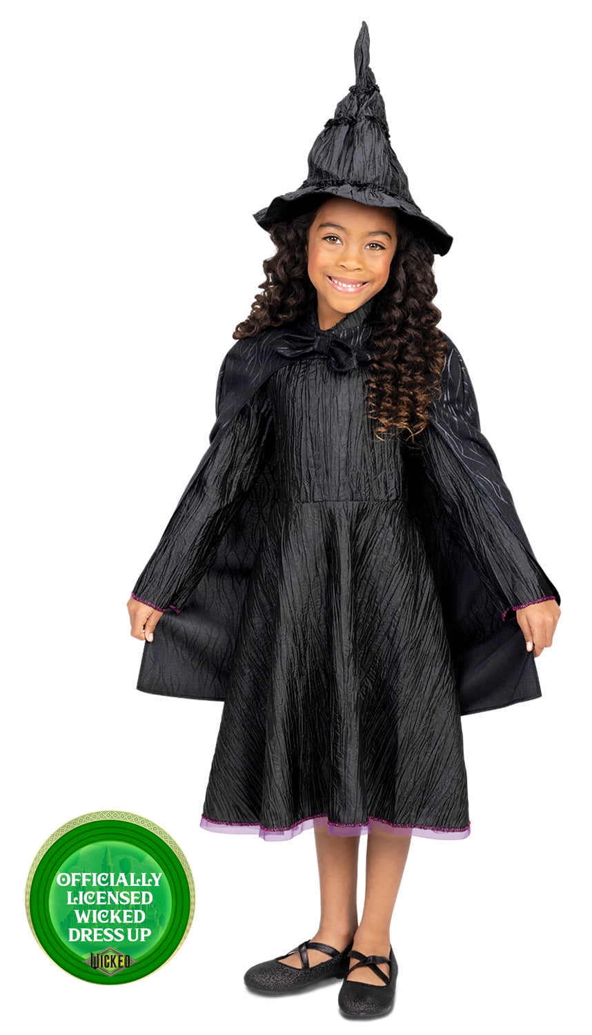 Universal's Wicked Deluxe Elphaba Black Dress & Accessories Girl Child Dress up Set
