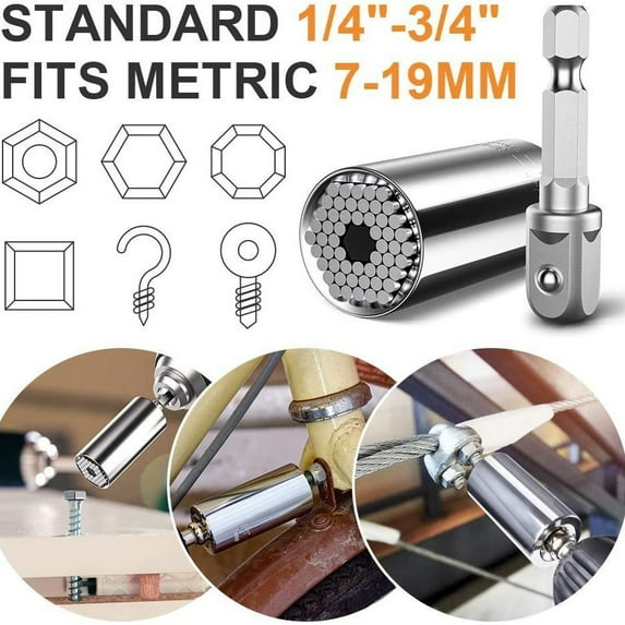 Universal sleeve chrome vanadium steel male-in chrome-plated multi-function 7-19mm set hardware tool wholesale wrench