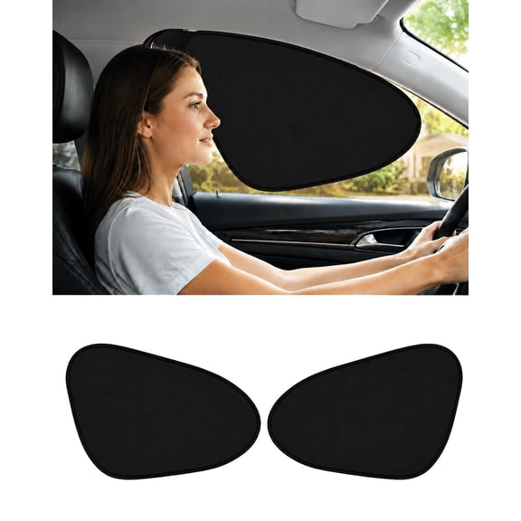Universal static sunshade for side window, Static Cling Shades for Car Windows, Foldable Black Gel Electrostatic Sunshades, Front and Rear Static Suction Automobile Blocker