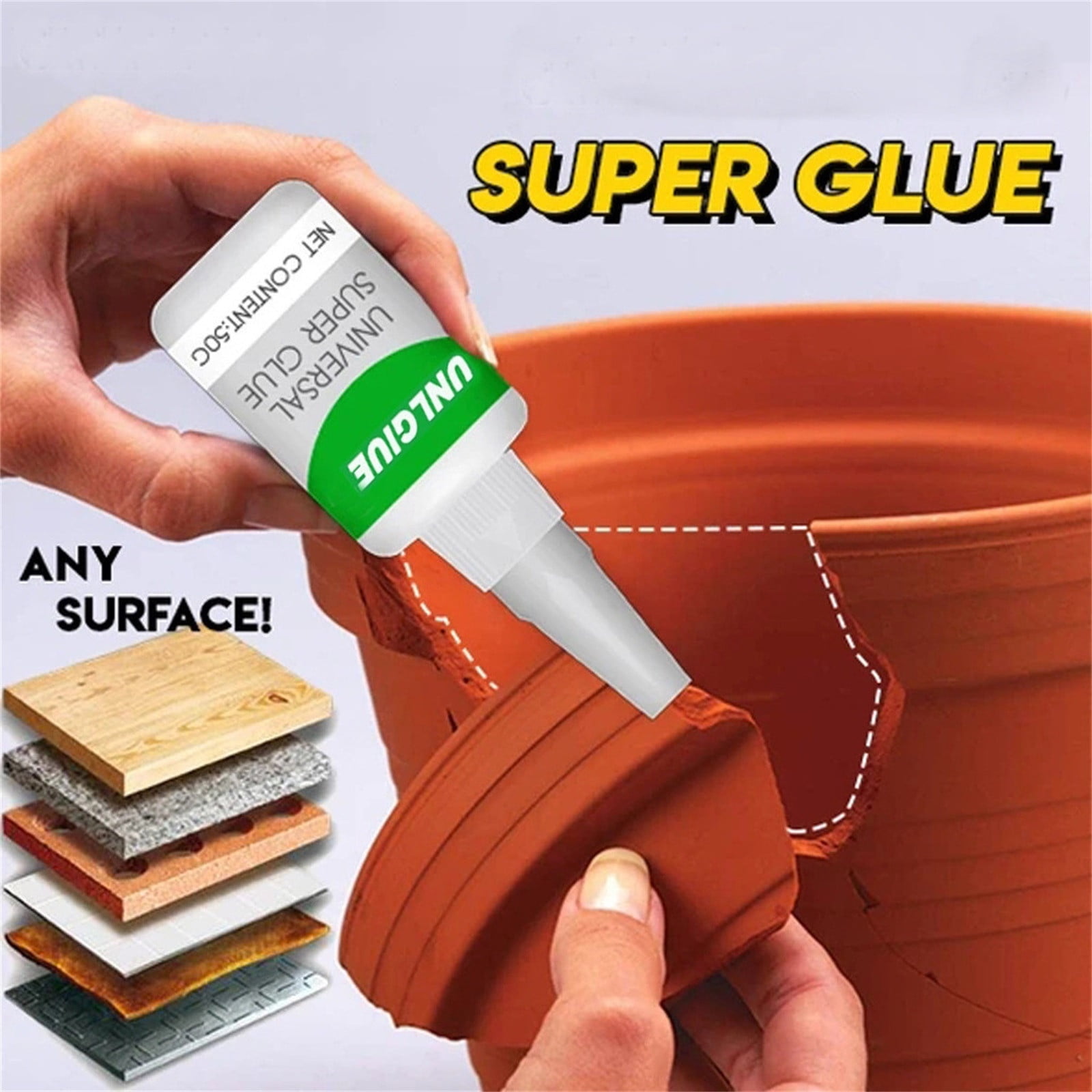 Universal super glue, Ceramic Glue Repair, Waterproof, Clear Smooth
