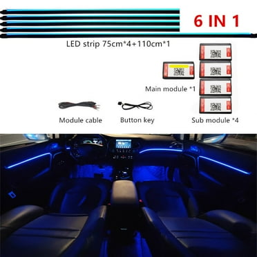 Universal symphony car ambient lights 64 rgb car interior acrylic light guide fiber optic car decoration atmosphere light 18 in1