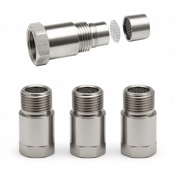 Universal transducer Adapter Eliminator with Catalytic Converter - M18 x 1.5 Thread Stainless Steel transducer Spacer for Check Engine Light Fix(A Set of 4Pcs)