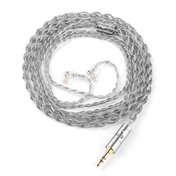 Universally 3.5mm 2Pin Upgrades Headphone Cable With 4Strand 336Core Silver Plated Wire And Flexible Coating Wire
