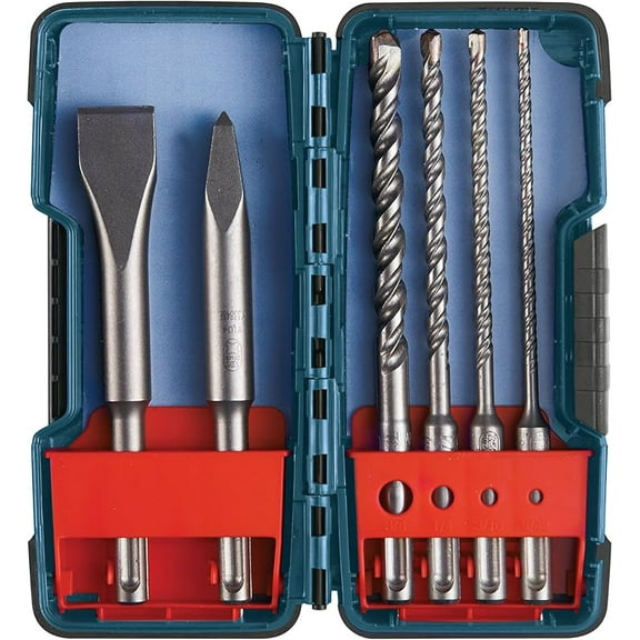 (Universally Compatible Accessory) HCST006 6-Piece SDS-Plus Shank Chisel and Carbide Masonry Trade Set