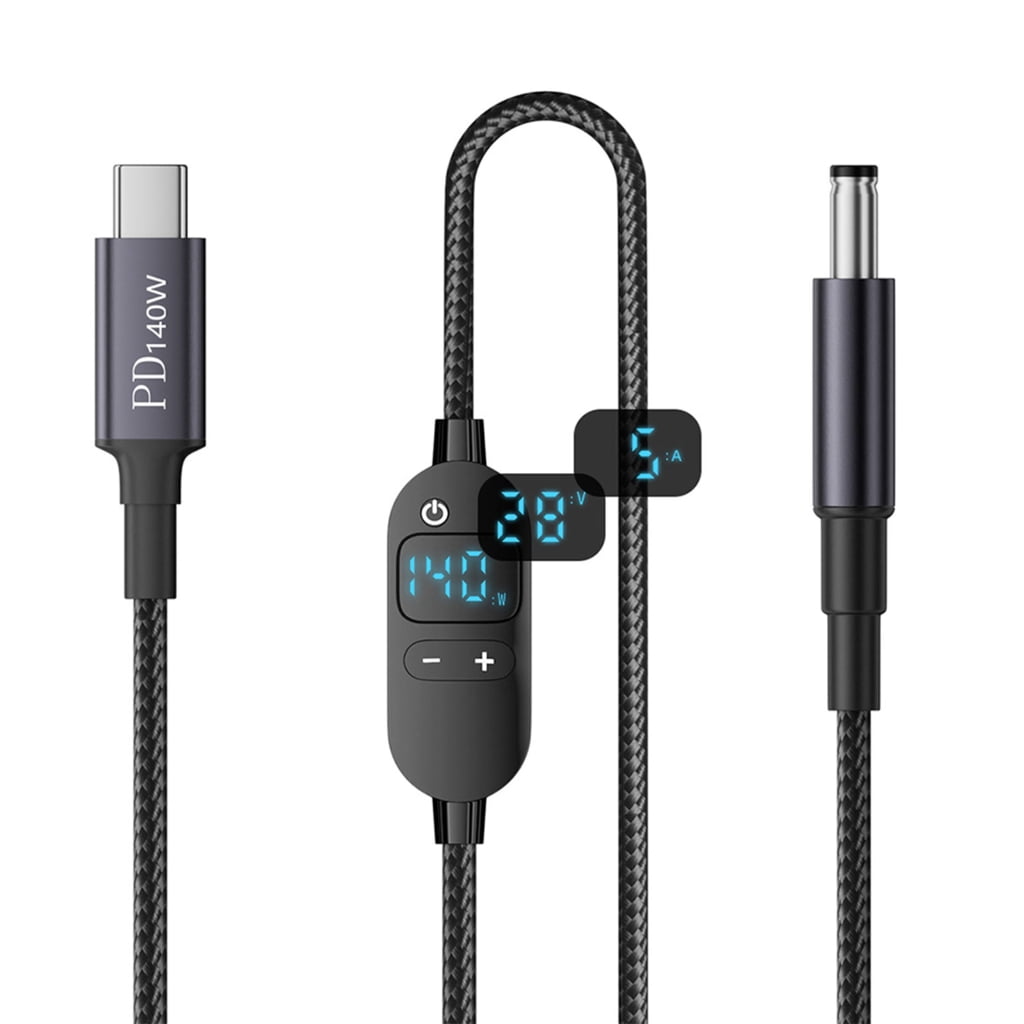 Universally DC5.5x2.1mm to USB C Power Cable With Real Time Voltages Screen And Protections Features