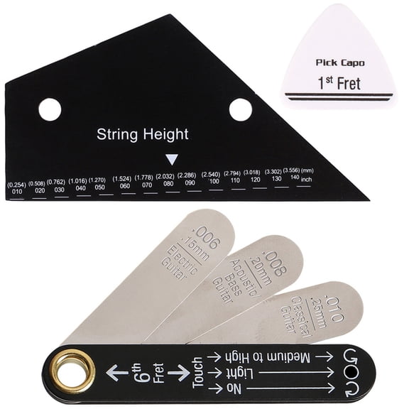 Universally Guitar Gauges Combo Rod Gauge String Action Gauge Suitable for Neck Relief and String Height Measurement