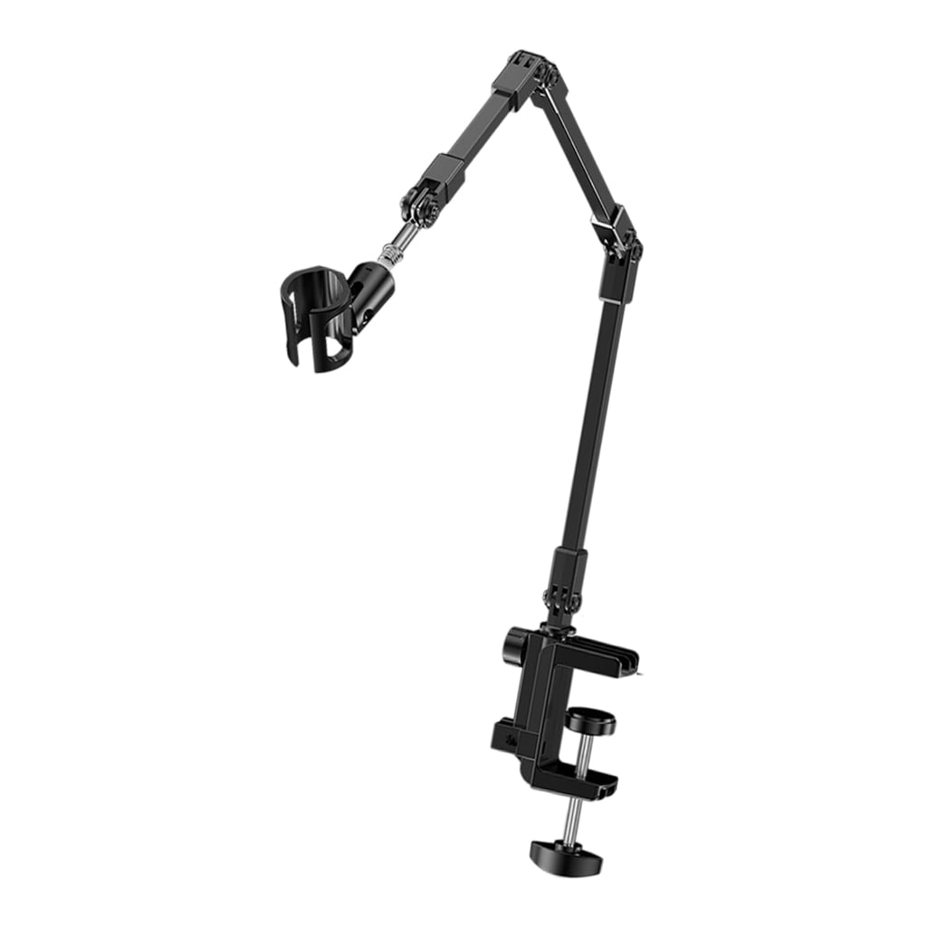 Universally Microphone Arm Stand 5 Joint Springless Design Alloy Construction for Quiet Durability Performanc