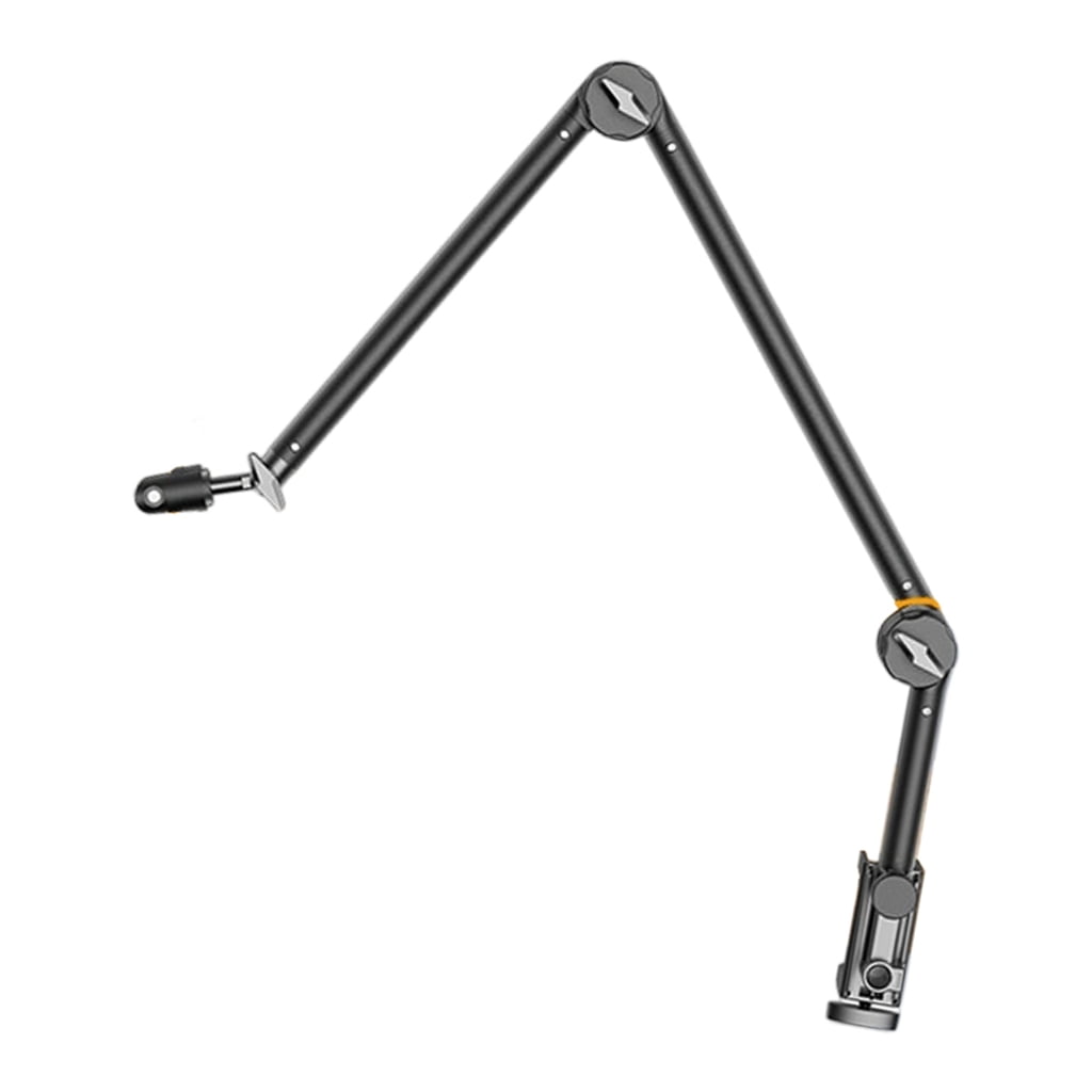 Universally Microphone Arm Stand 5 Joint Springless Design Alloy Construction for Quiet Durability Performanc