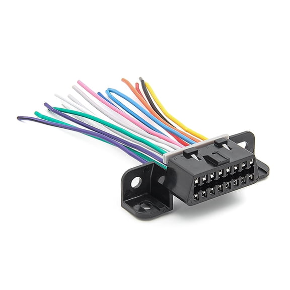 Universally OBDII OBDII 16 Pin J1962F Female to Open Cable Dashboard Port Pigtail Fixed Wire Harness 10cm/3.9''