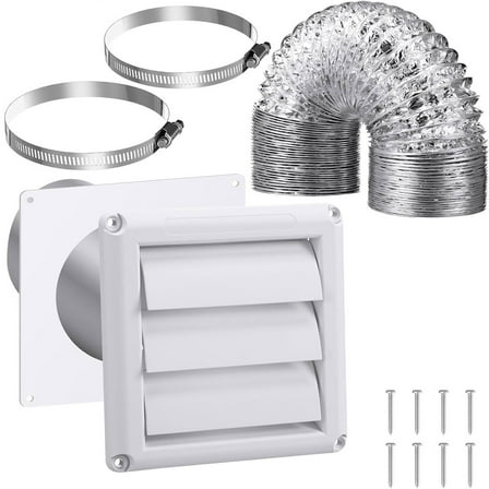 Universals 4inch Dryer Vent Kits Extracts Valves Duct Grills Cover Dryers Vent Wall Plate With Hose for Exhaust Fan