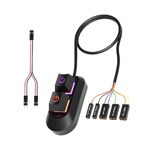 Universals Desktop Computer External Power Control Button With Splitter Cable For Easy PC Setups