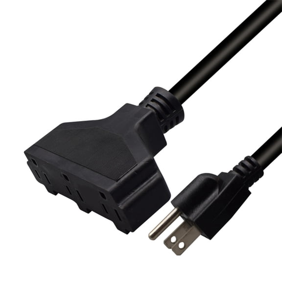 Universals Power Cord Splitter Cable NEMA 5-15P to Three 5-15R Extension Cable for Computer Monitors