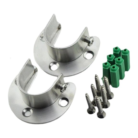 Universals Round Tube Support Brackets For Ceiling Hanging Home Organization