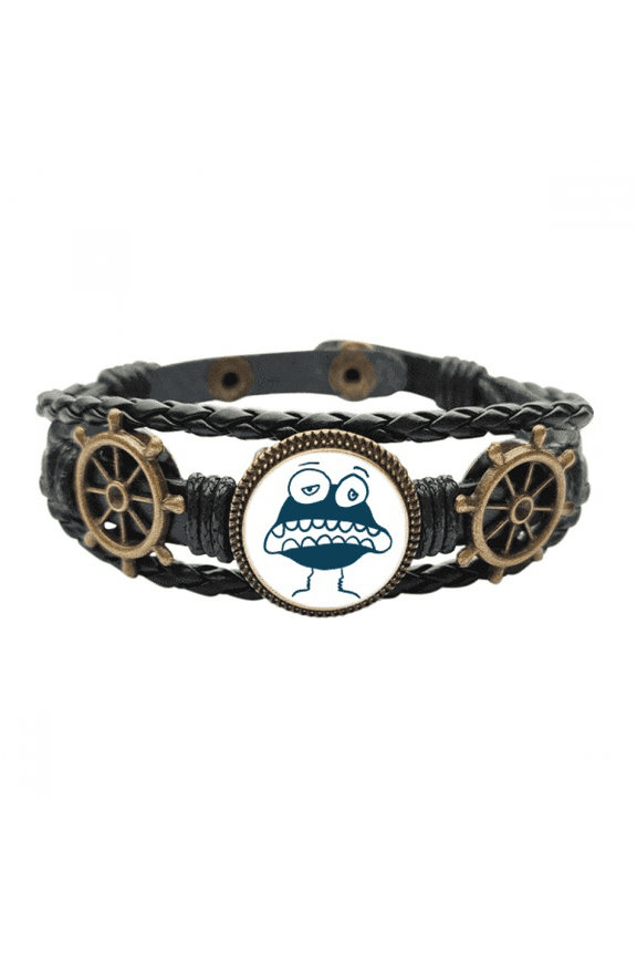 Universe Alien Monster Alien Creature Leather Braided Ocean Bracelet Wristband