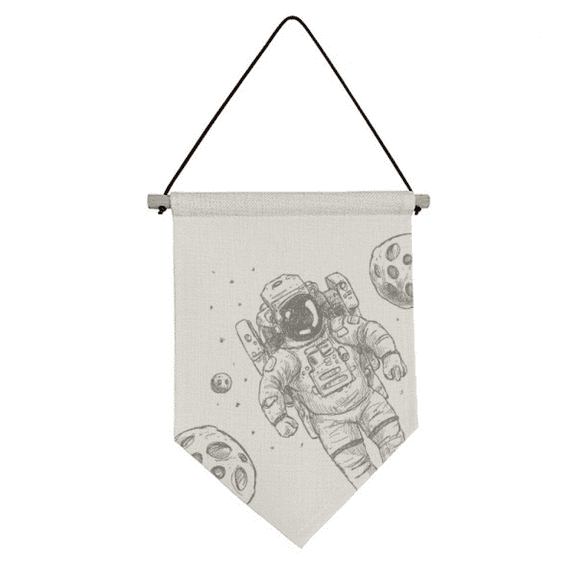 Universe Alien Monster Astronaut Canvas Flag Hanging Wall Art Decor Banner