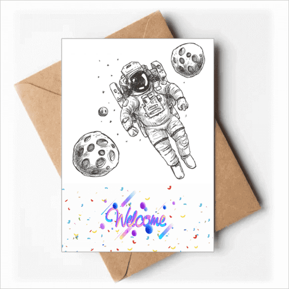 Universe Alien Monster Astronaut Welcome Back Greeting Cards Envelopes Blank