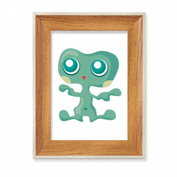 Universe Alien Monster Green Alien Desktop Wooden Photo Frame Display Picture Art Painting Multiple Sets
