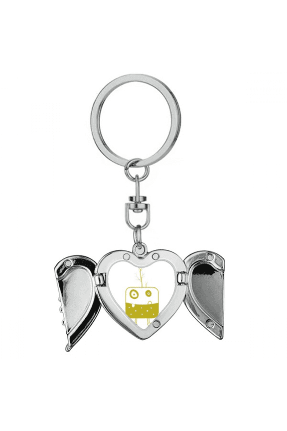 Universe Alien Monster Green Creature Heart Angel Wing Key Chain Holder