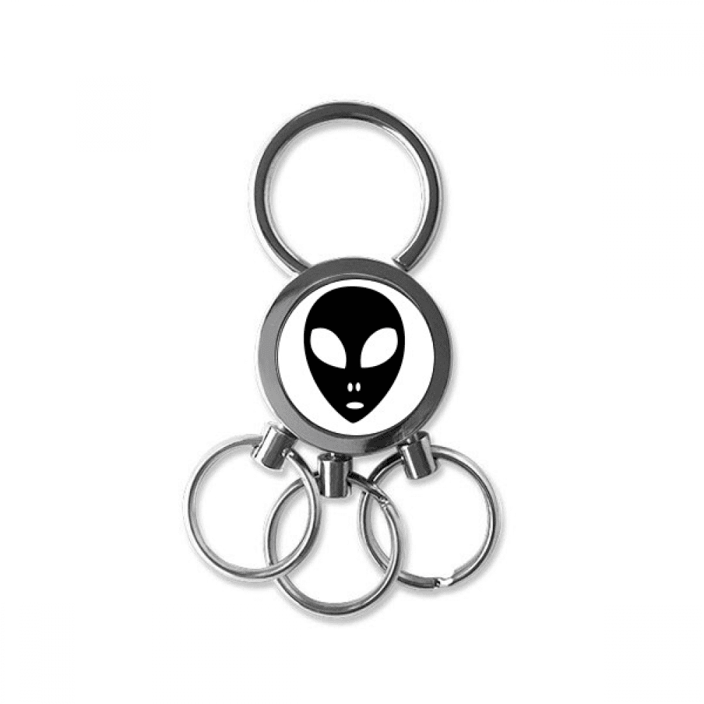 Universe Alien Monster Head Portrait Stainless Steel Metal Key Holder Chain Ring Keychain