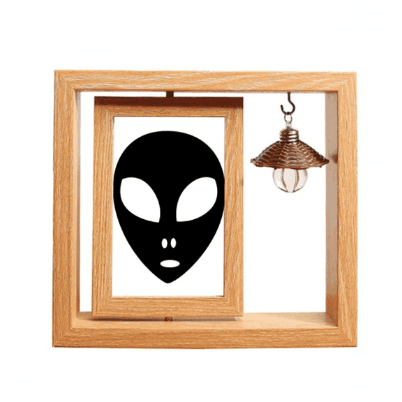 Universe Alien Monster Head Portrait Wooden Rotating Picture Photo Frame 4x6