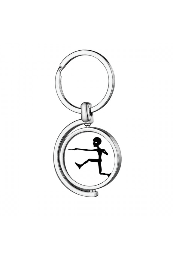 Universe Alien Monster Jumping Alien Rotating Keychain Metal Keyring Holder