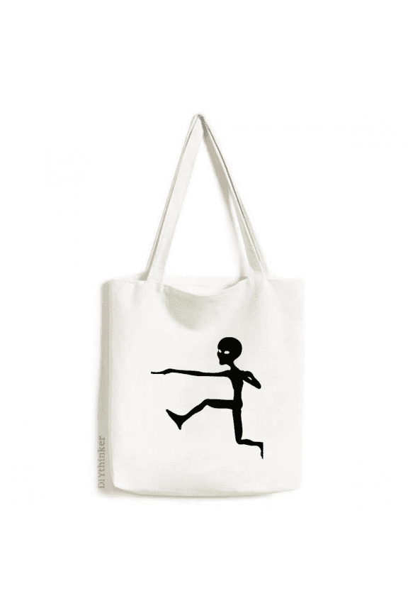 Universe Alien Monster Jumping Alien Tote Canvas Bag Shopping Satchel Casual Handbag