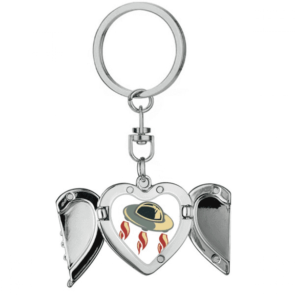 Universe Alien Monster UFO Heart Angel Wing Key Chain Holder