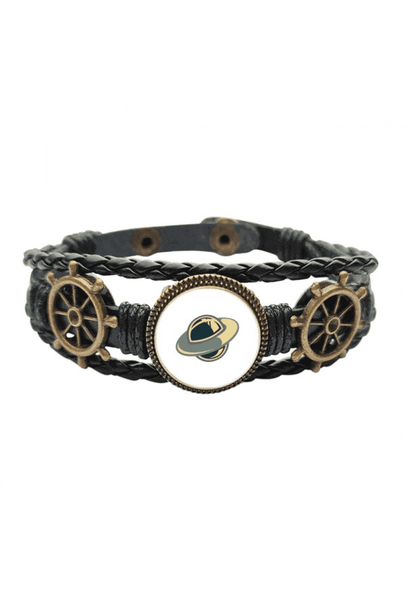 Universe Alien Monster UFO Leather Braided Ocean Bracelet Wristband