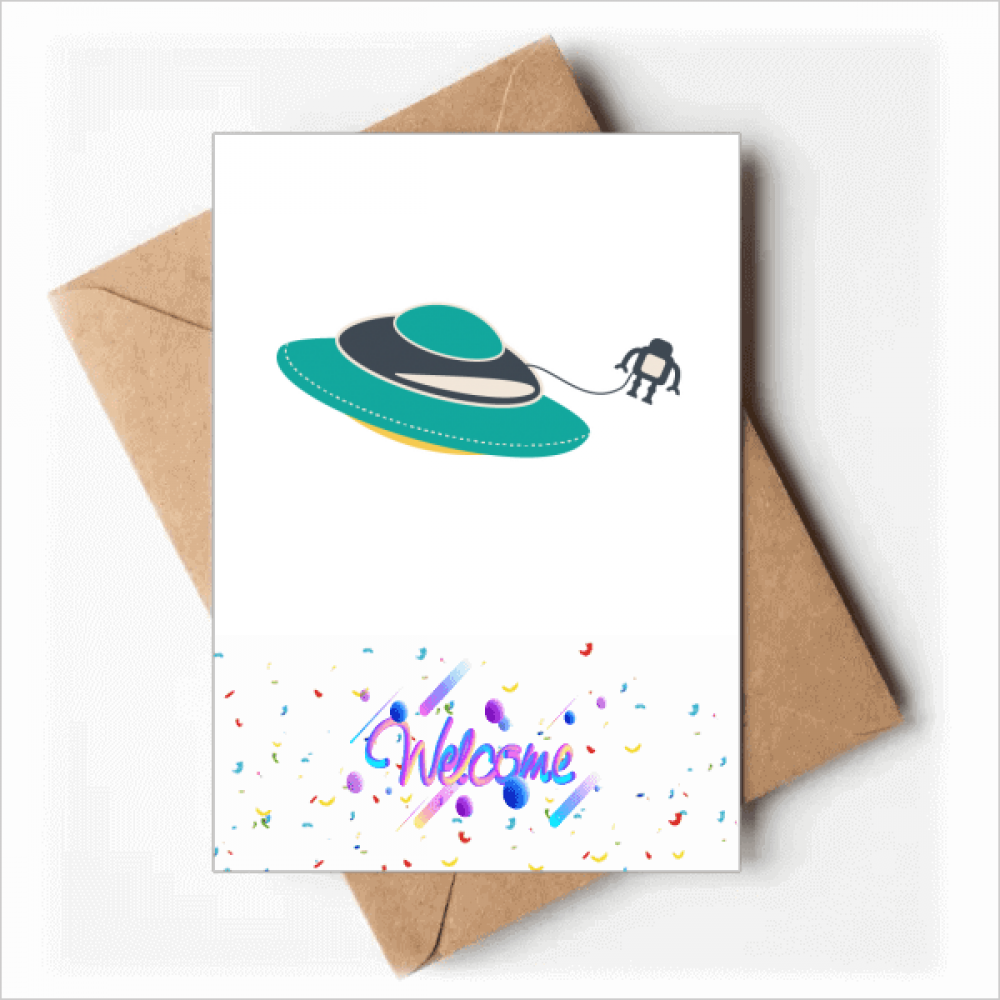 Universe Alien Monster UFO Back Greeting Cards Envelopes Blank
