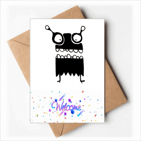 Universe Alien Monster Yellow Creature Welcome Back Greeting Cards Envelopes Blank