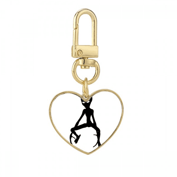 Universe And Alien Alien Art Deco Fashion Gold Heart Keychain Metal Keyring Holder