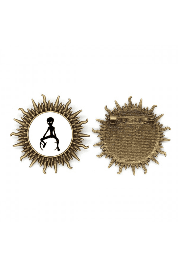 Universe And Alien Alien Art Deco Fashion Metall Sonne Brosche Haken Pin
