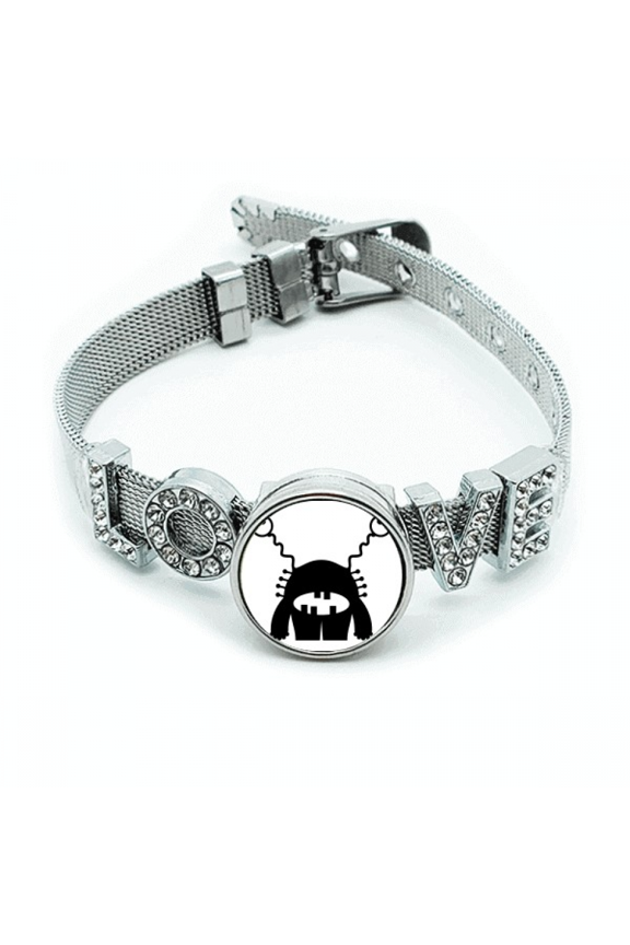 Universe And Alien Alien Sketch Bracelet Wristband Crystal Love Adjustable Bangle