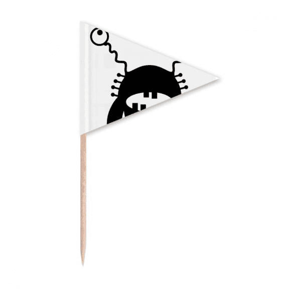 Universe And Alien Alien Sketch Toothpick Triangle Cupcake Toppers Flag