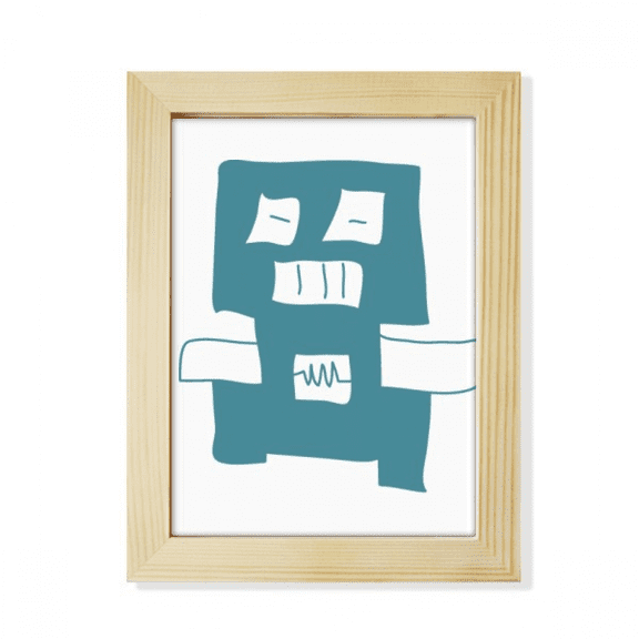 Universe And Alien Blue Robot Desktop Adorn Photo Frame Display Art Painting Wooden