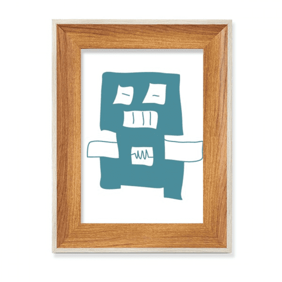 Universe And Alien Blue Robot Desktop Wooden Photo Frame Display Picture Art Painting Multiple Sets